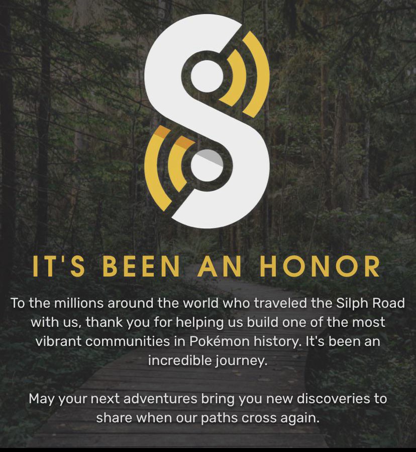 BroskiValor's tweet photo. Sad day. The honor has been ours @TheSilphRoad. For us, &amp; many others, you were a cornerstone of our @PokemonGoApp community, &amp; a huge part of our #CommunityDay events. The experiences &amp; friendships we made with your help will never change. Yours forever. 

#PokemonGo #SilphRoad https://t.co/Bp75DbzVxg