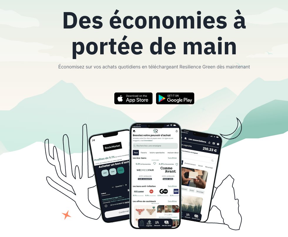 ResilienceGreen's tweet photo. 📢 Nouveau site, nouvelle expérience ! 🌟 Découvrez le tout nouveau site web de Resilience Green et économisez malin tout en soutenant des causes qui vous tiennent à cœur. Rejoignez-nous dès maintenant💚💰

#BonPlan #AntiInflation #Coupon #Cashback #Paris #France #Économies https://t.co/3KlPwiNnMH
