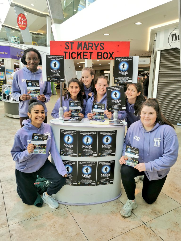 News_St_Marys_B's tweet photo. On sale

Transition Years in Donaghmede Shopping Centre this evening promoting and selling tickets for their musical, Matilda Jr.

They are also selling tickets tomorrow, 10 to 11 and 3 to 4. A great show is guaranteed

Show is on this Thursday and Friday @GavinDuffy @news2dayRTE https://t.co/VODhjdKGHC