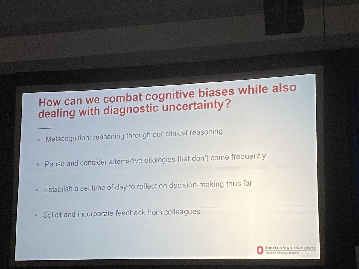 Chris Moreland (@cjmoreland) on Twitter photo Great discussion about cognitive biases & effects on clinical reasoning by <a href="/NeilKapoorMD/">Neil Kapoor</a> #SGIM23 & terrific case! 2 of my favorite questions: “Why? & what else could be going on?” <a href="/SocietyGIM/">SGIM</a> <a href="/OhioStateMed/">The Ohio State University College of Medicine</a> Great discussion about cognitive biases & effects on clinical reasoning by <a href="/NeilKapoorMD/">Neil Kapoor</a> #SGIM23 & terrific case! 2 of my favorite questions: “Why? & what else could be going on?” <a href="/SocietyGIM/">SGIM</a> <a href="/OhioStateMed/">The Ohio State University College of Medicine</a>