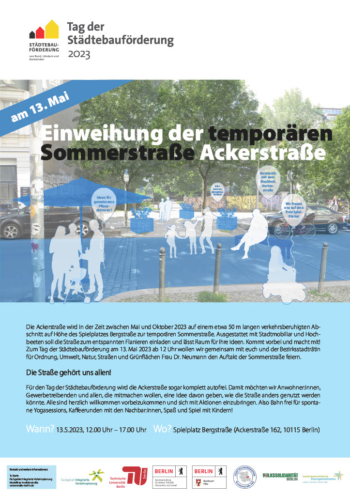 romantikkiez's tweet photo. #Einladung in den Berliner #romantikkiez ☀️ Samstag, 13.5.2023, 12:00 - 17:00 Uhr, (Höhe Durchgang Spielplatz Bergstraße), Ackerstr. 162, 10115 Berlin-Mitte: ERÖFFNUNG der #Ackerstrasse als temporäre
SOMMERSTRASSE ☀️🍇🍉
Dauer: Mai bis Oktober 2023.
Mit @almut_neumann & hood ☀️🍀 https://t.co/1G6znXbwAn