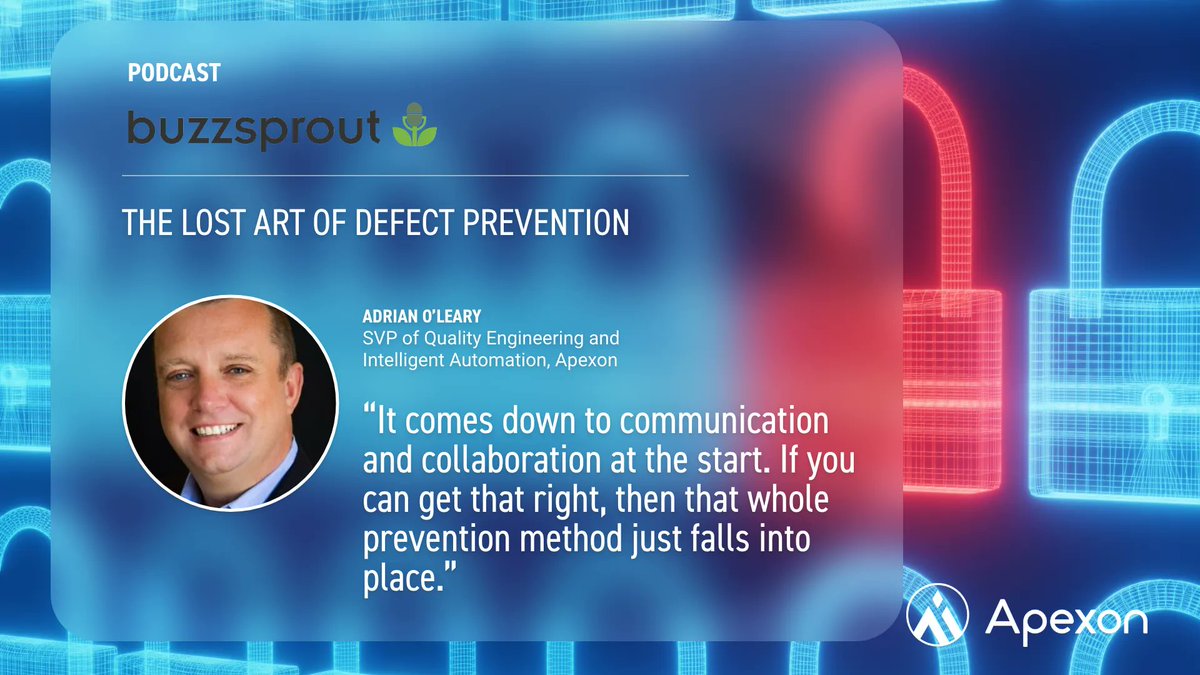 ApexonGlobal's tweet image. In this #podcast, ITOps Times talks with Adrian O&apos;Leary, SVP of quality engineering and intelligent automation at Apexon, about whether defect prevention is a lost art.  
LISTEN: buff.ly/3VVCW7g   
#HumanFirstDigital #DefectPrevention #Automation #QualityEngineering