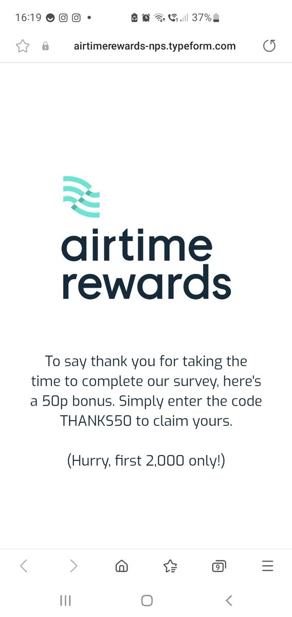 Emzikinz_II's tweet photo. @AirtimeRewards shocking!! Telling someone to complete a survey and you will give a 50p bonus. Do the survey and get told only first 2000!! https://t.co/Bamizi5S5n