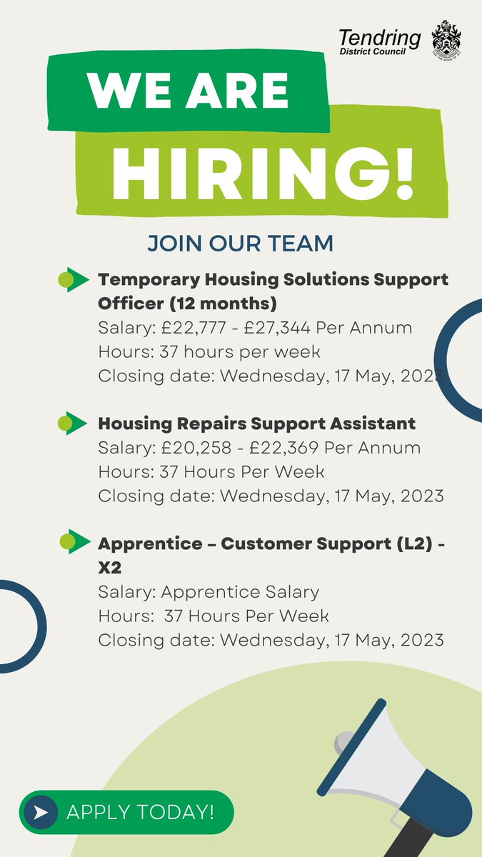 Join our team and apply now!

tendringdc.gov.uk/content/view-c…