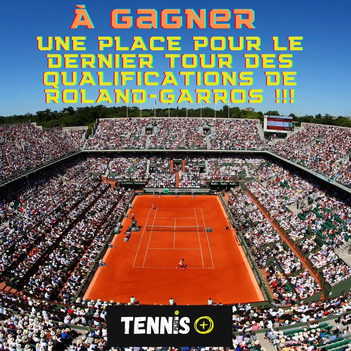 sebworldtennis's tweet photo. 🤩JEU-CONCOURS EXEPTIONNEL !!!
💸Tennis Plus l'a achetée rien que pour toi : tente de remporter 1 place pour le dernier tour des qualifs de #RolandGarros !!! 
🎲Pour jouer : RT ET FOLLOW @TennisPlus__  !
🤗Tague tes amis ! 
🎰TAS le 19/05
#JeuConcours #Concours #Giveaway #tennis https://t.co/j3965yLwK9
