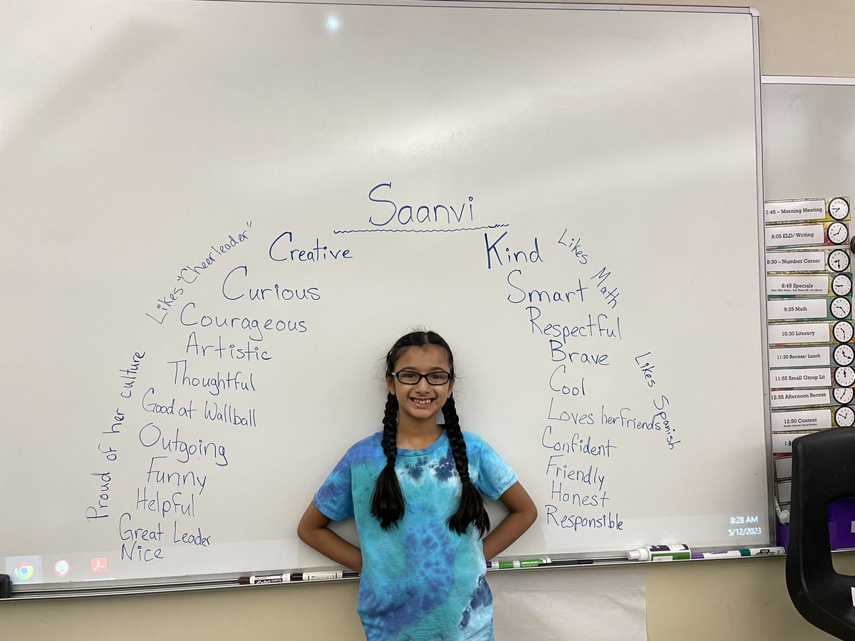 Godsey3rdGrade's tweet photo. Saanvi is our Student of the Day!  #CelebrateEveryone #4thQtrFun https://t.co/K8FJmn8yyj