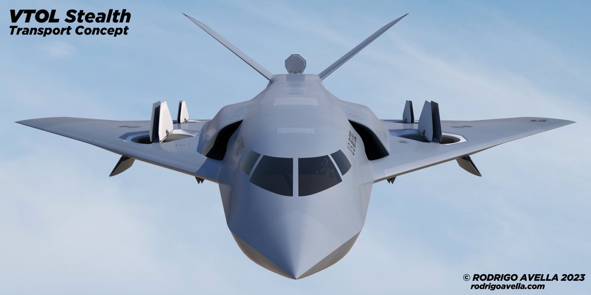 rodrigoavella's tweet photo. VTOL Stealth Transport Stealth high-speed vertical take-off and landing aircraft concept, for special operations transport.
https://t.co/wVwLpBMhZ4
#specialforces #vtol #vtolaircraft #stealth #concept #conceptaircraft #military #usa #airplane #aviation #airforce #usaf #navy https://t.co/1wPlwC2ld7