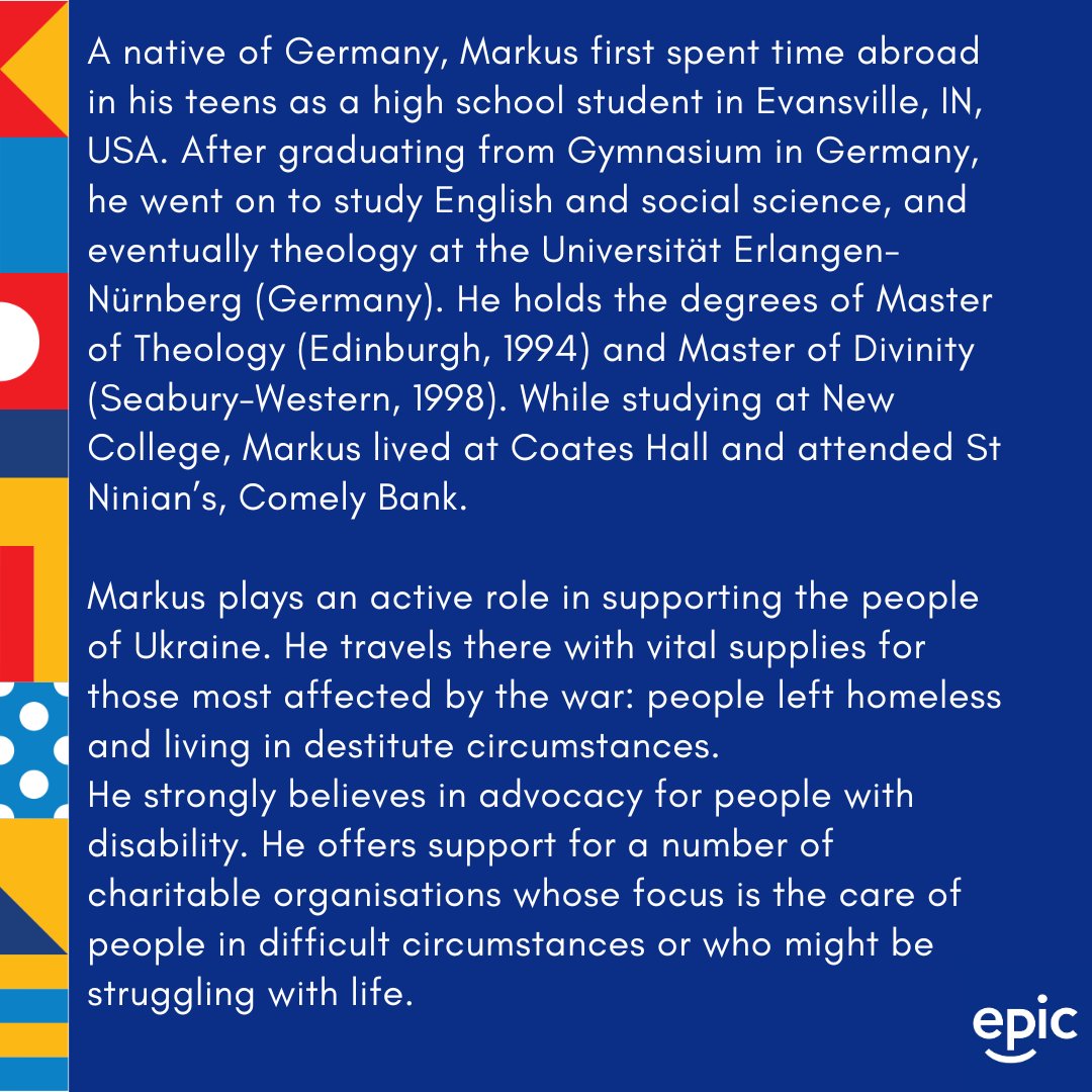 EPIC_UK_'s tweet image. 📍Our People
Markus Dünzkofer is one of our trustee!

#realisewhatspossible #epic #ourpeople