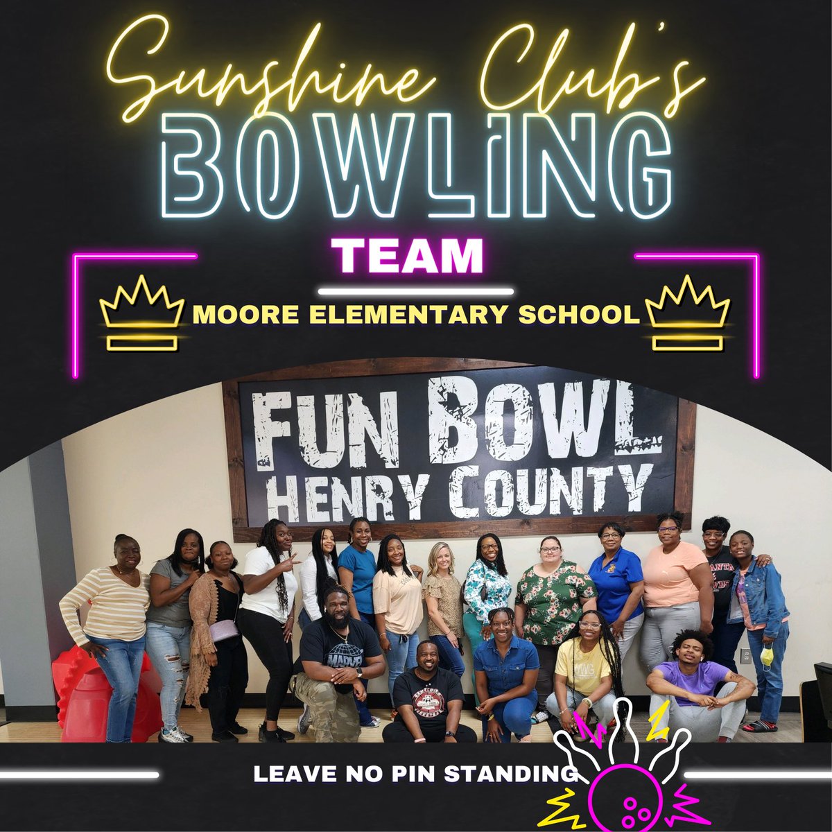 school_moore's tweet photo. "๐๐๐๐ฅ'๐ค ๐๐ ๐จ ๐จ๐ ๐ฃ๐ ๐๐!"๐ณ A huge SHOUT-OUT to Mrs. Gatling and the Sunshine Club for hosting this SาPาEาCาTาAาCาUาLาAาRา Bowl Night for the staff! ๐ณ#RockAndBowl #MooreThanReady #InTheStrikingBusiness https://t.co/2QE1z9W1pr
