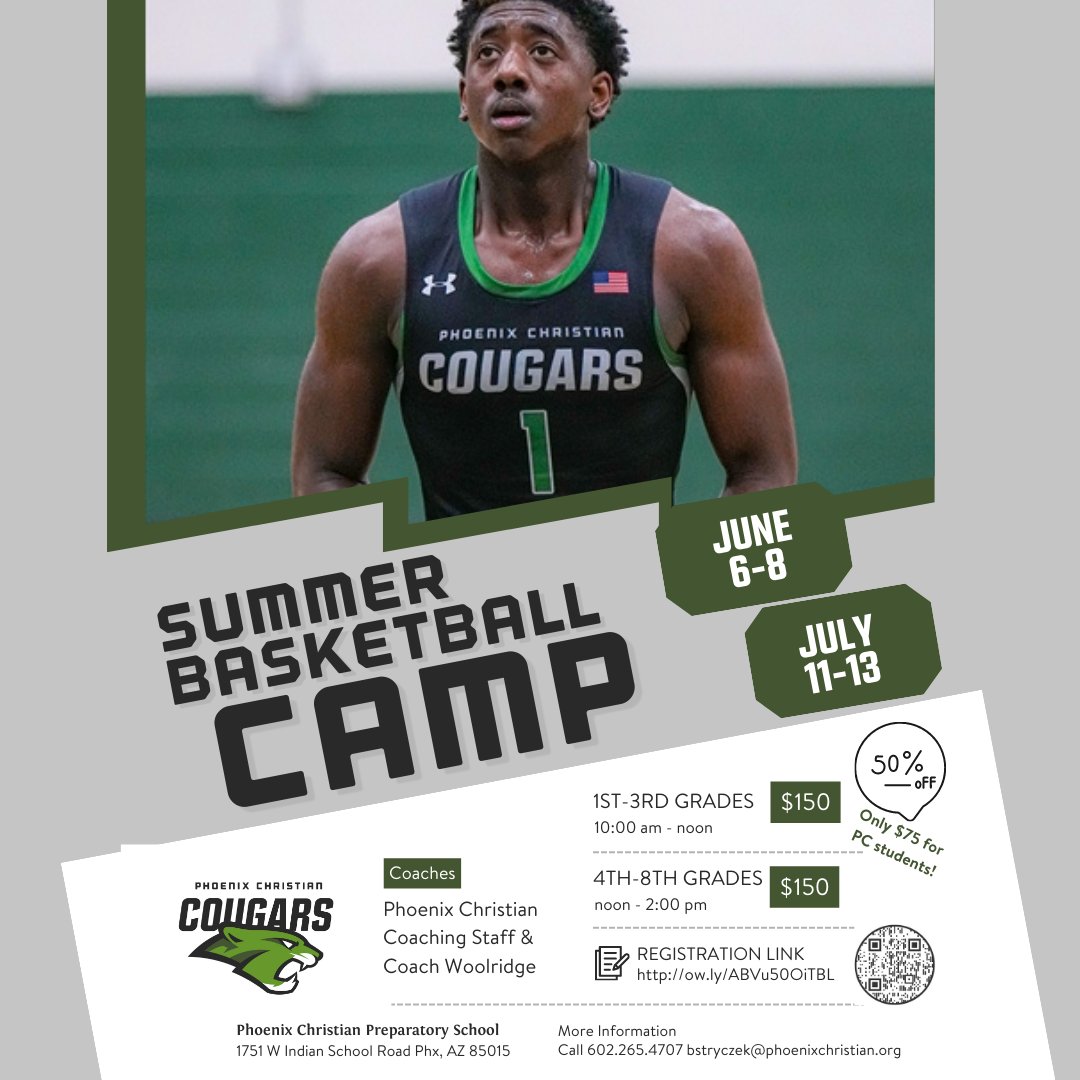 Summer Basketball Camp Registration is now open!  Limited spots so sign up today!  Link in Bio for more info and to register. #wearepc #phoenixchristian