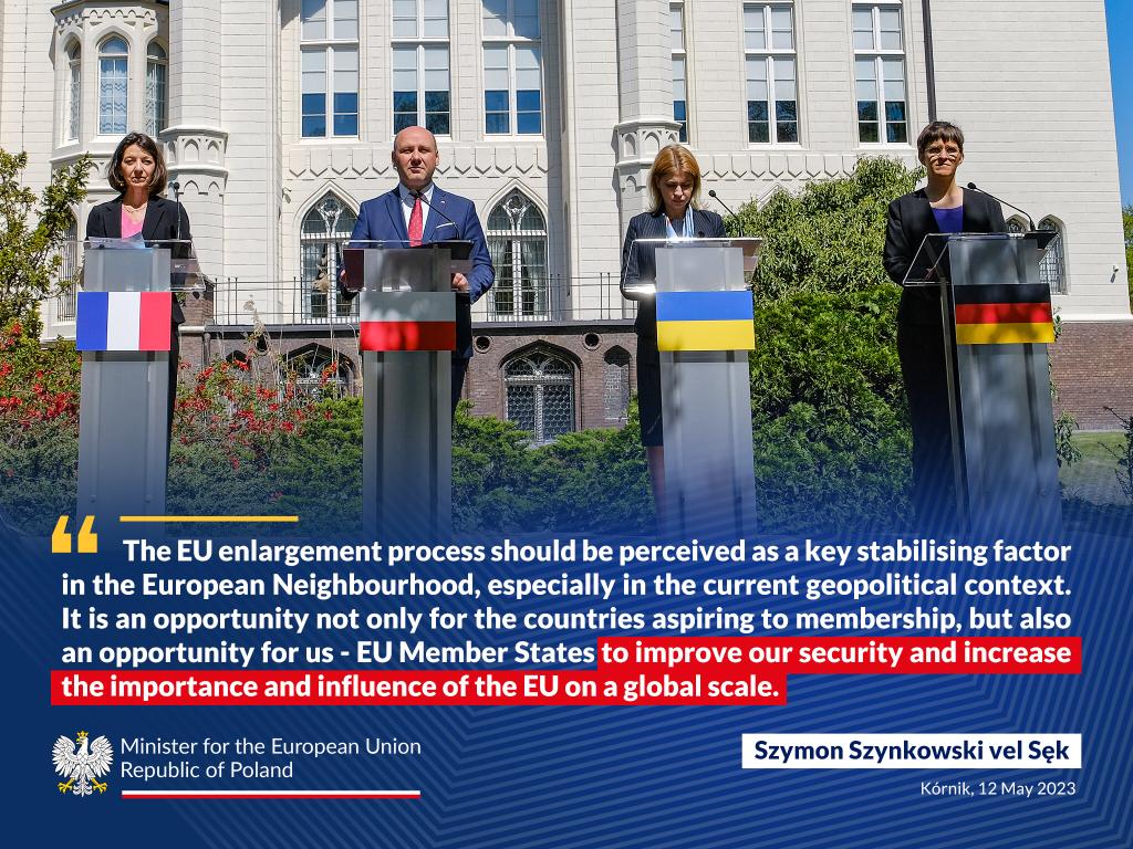PremierRP_en's tweet image. 🇵🇱🇫🇷🇩🇪🇺🇦 Today, Minister @SzSz_velSek took part in the meeting of Ministers for European Affairs of the #WeimarTriangle with the participation of the Deputy Prime Minister of #Ukraine ⤵️