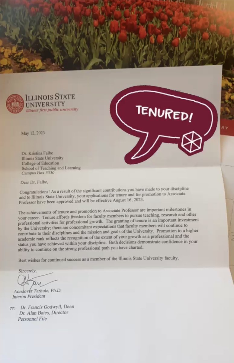 Received the last official letter today granting me tenure and promotion!