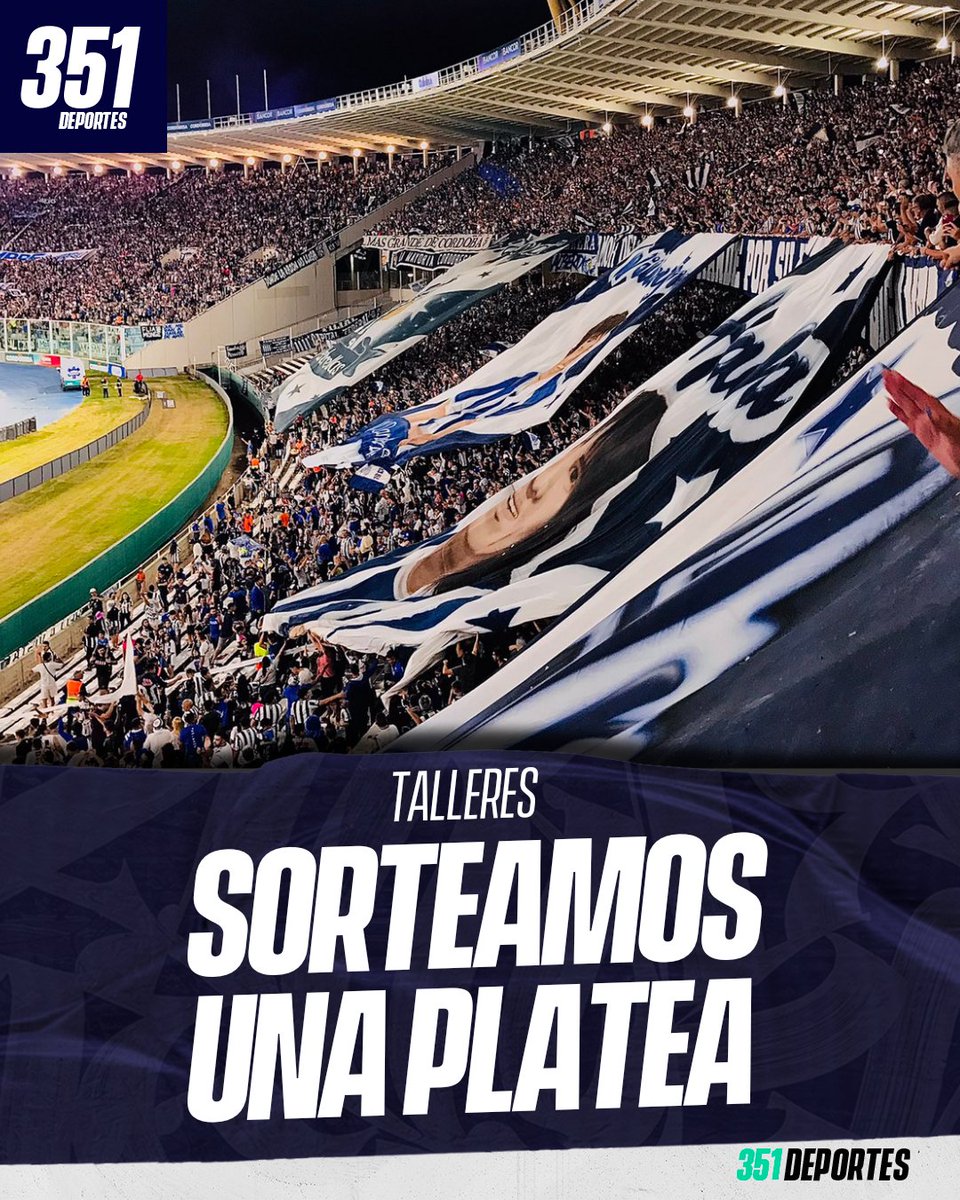 351Deportes's tweet photo. 🎉 ¡Atentos, hinchas de #TALLERES! 

🎟️ ¡Sorteamos una PLATEA para el encuentro del "Matador" frente a #River!

🤔 ¿Cómo participar?
✅ Seguí a @351Deportes
✅ Dale RT
✳️ ¡Si participas en Instagram y en Facebook sumas chances! https://t.co/F2PQ1Eti3O