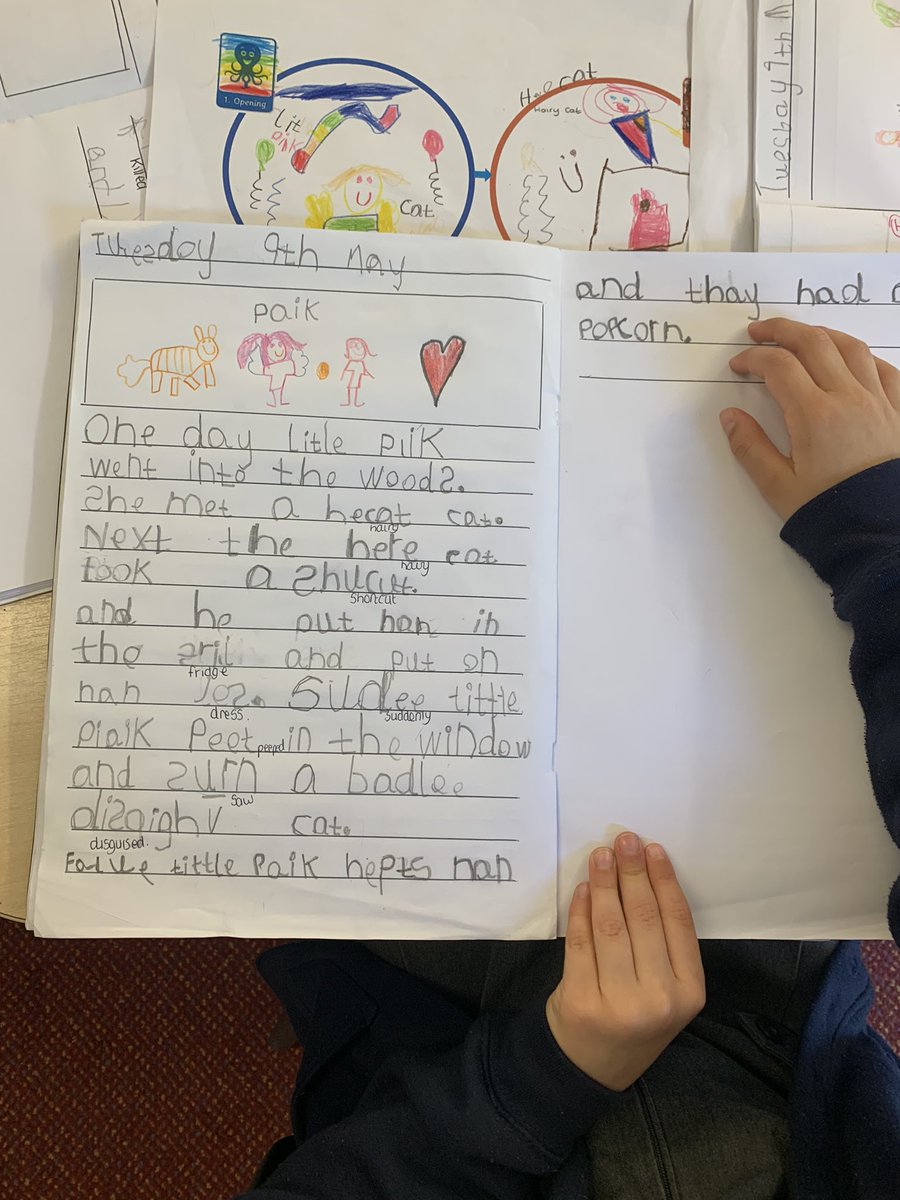 ABCPschool's tweet photo. Mrs Morris came to see #ABReception writing today as they have been writing their own version of Little Red. They have worked so hard on them this week and were very proud to show them off! #ABliteracy #ABWriting #earlywriting @LiteracyCounts1 https://t.co/CZNhq1htra