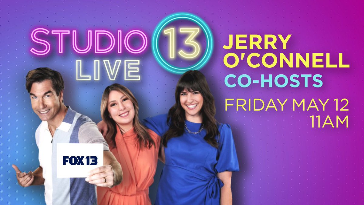 Be sure to join us today as Jerry O’Connell hosts the show! 11 a.m. on <a href="/fox13seattle/">FOX 13 Seattle</a>!