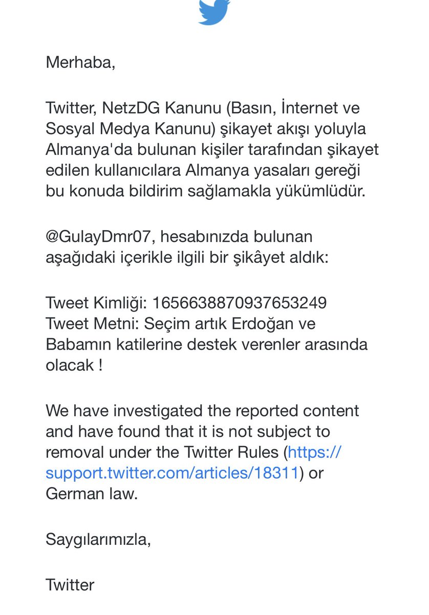 Dün paylaştığım tweet 1 milyonun üzerinde etkileşim aldı ve çoğu kişiyi rahatsız ettiğini biliyordum.Bakın şikayet nereden geldi.Sonuç ne olursa olsun duruşumdan geri adım atmayacağım.
Anlamadımız ama ben yazayım, mesele Erdoğan,Ak parti meselesi değil

“Babamı öldürdüler Babamı”