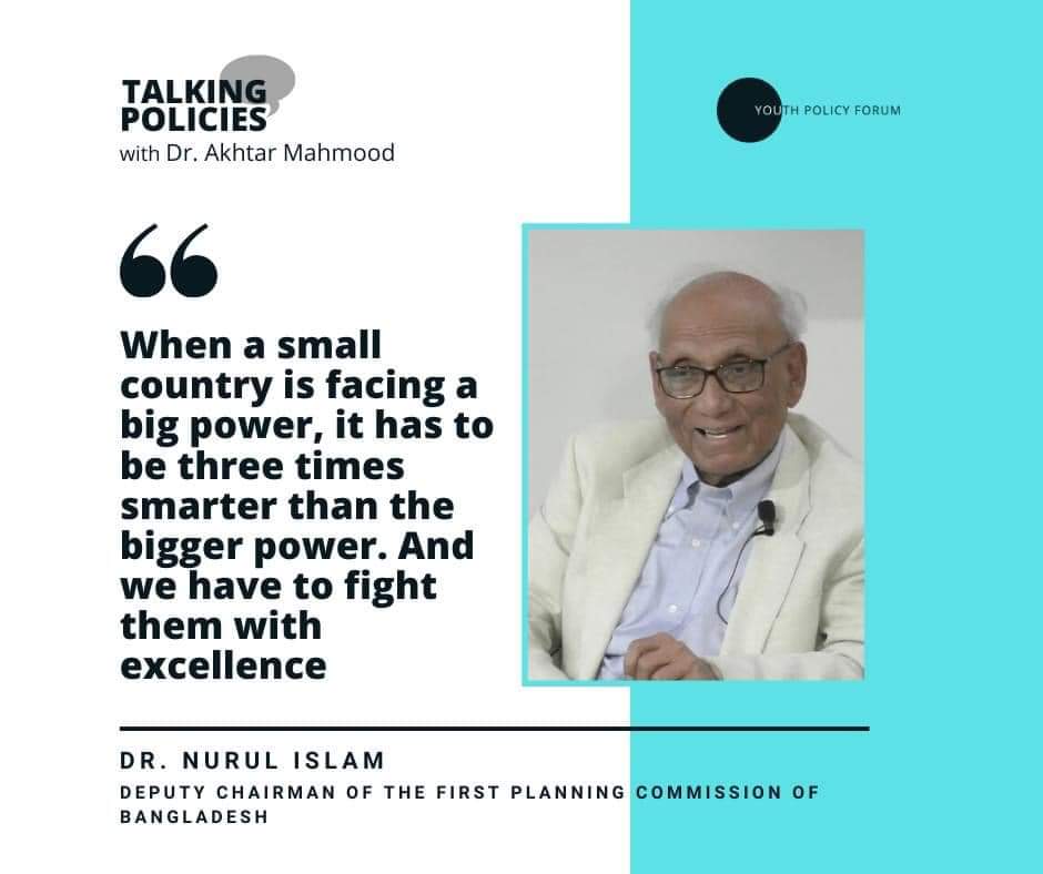 ypfbd's tweet photo. 🇧🇩 The contribution of Dr. Nurul Islam  in the making of this nation can never be forgotten. 

In Jun '20, he joined an Episode of our flagship series Talking Policies w/ @AkhtarM1956. That episode was 2.15+ hours long! Some quotes from that. Full episode link is in the thread - https://t.co/EVYIq7LFmp