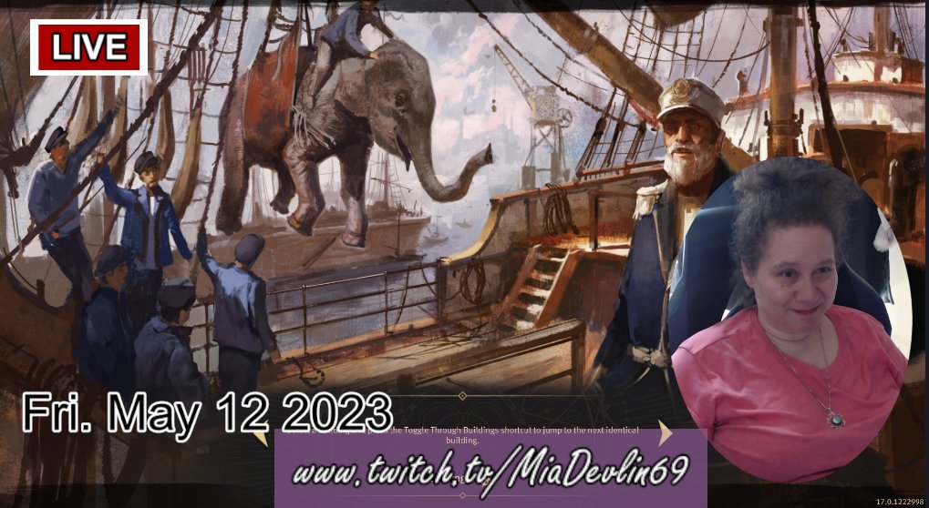 MiaDevlin69 is now Live playing #Anno1800 
Mia loves the ship out of this game

twitch.tv/MiaDevlin69

#twitch #twitchstreamer #streamer #twitchaffiliate 
#canadianStreamer #twitchgirl #live #torontoStreamer