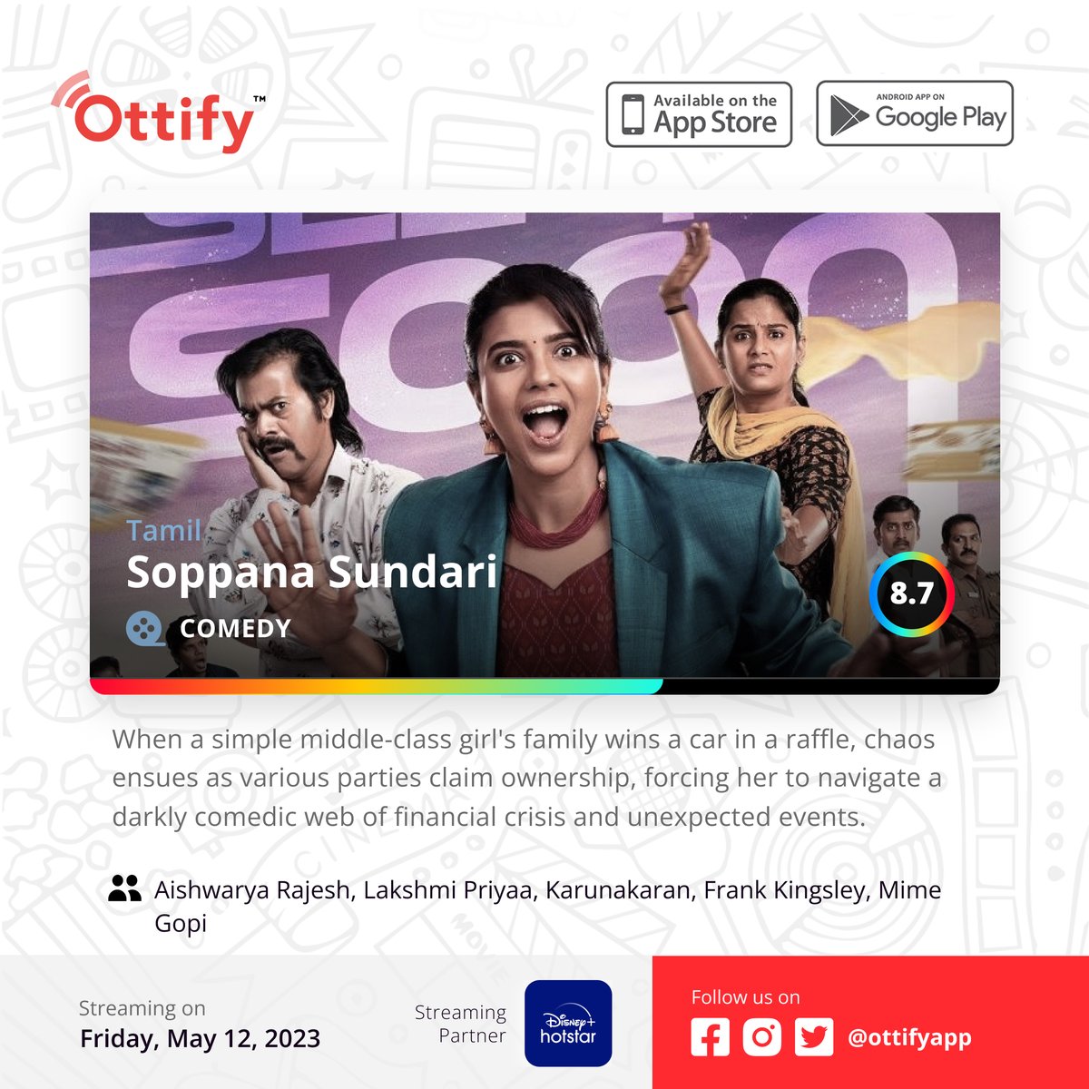 ottifyapp's tweet photo. Weekend Release! 😃

Do you love movies? Download Ottify app now 😎
#nayanthara #vijay #kamalhaasan #ajith #dhanush #simbu #vikram #suriya #rashmikamadanna #vijaysethupathi #sivakarthikeyan #karthi #arrahman #trisha #siddharth #shrutihaasan #hansika #tamil #tamilmovies #kollywood https://t.co/NJiMR07tSQ