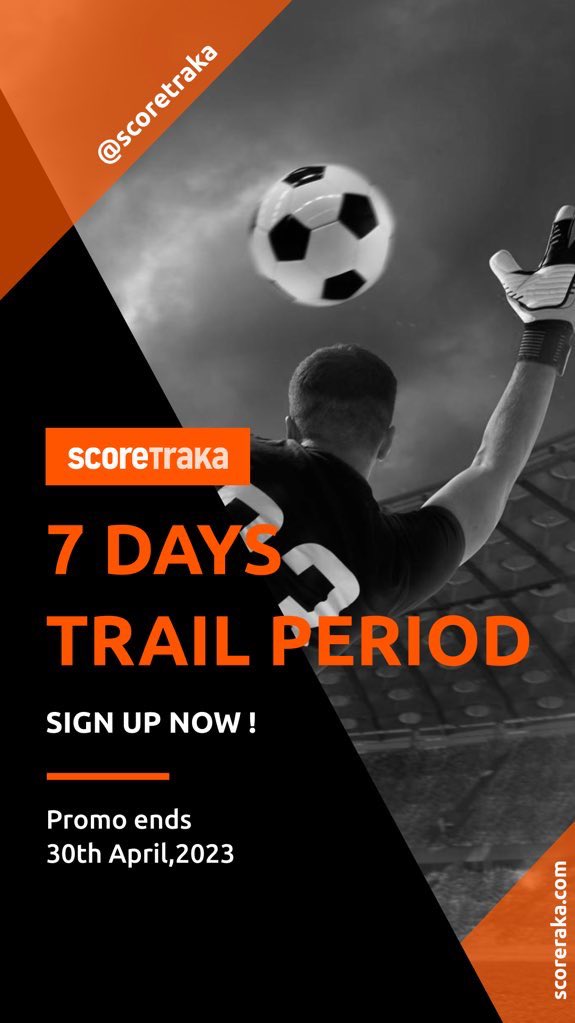 The footballing weekend is upon us😁

Make @scoretraka your live bet champion and multiply your stakes.

Sign up for scoretraka.com and get a 7-day free trial.