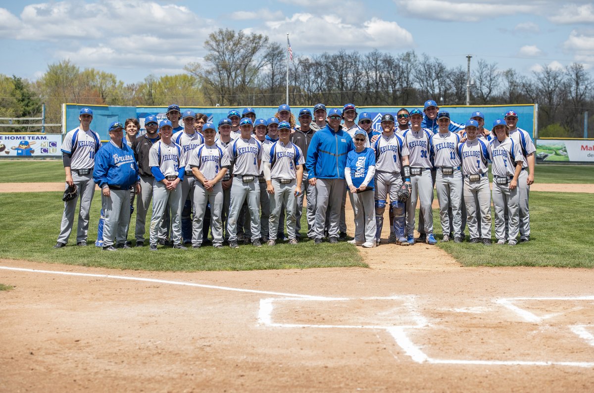 The #KCCBaseball team took a moment before a pair of big home games last week to honor longtime supporter and dedicated member of the Bruin family Bonnie DiGennaro, who threw out the first pitch before KCC’s conference-championship wins over Lansing May 4.

DiGennero, a KCC