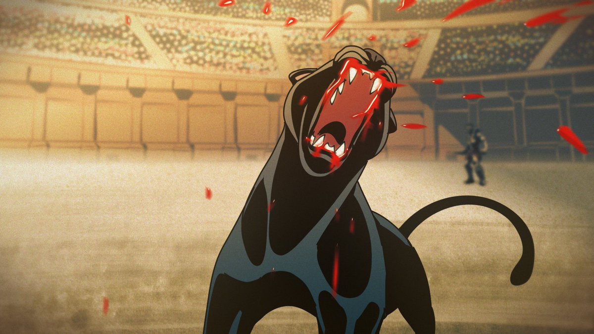Panther shows her teeth.
Still frame from episode 1 of animated series Arena: Days of Shadow.
#panther #2danimation #2danimator #handdrawnanimation