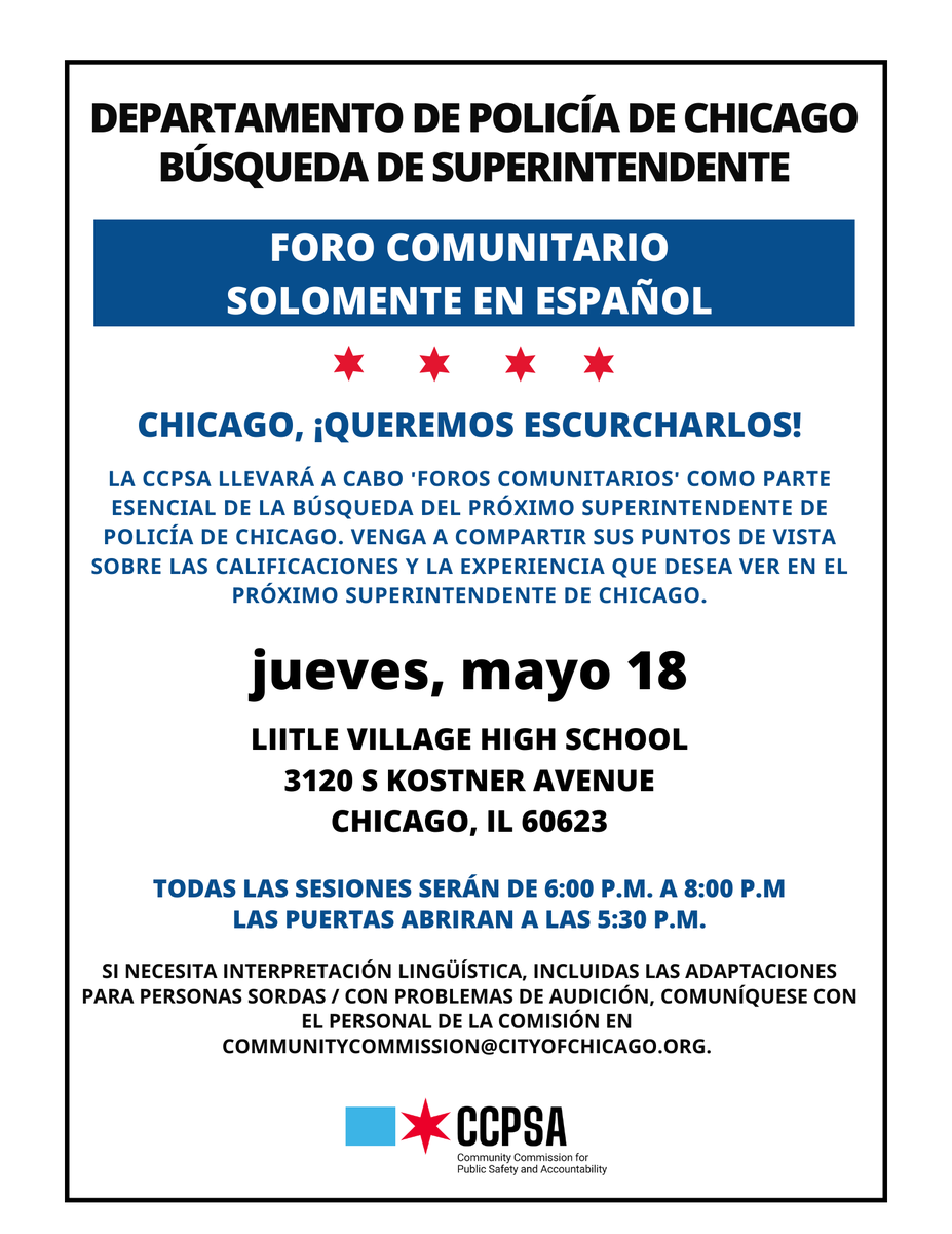 The CCPSA will be hosting a meeting will exclusively in Spanish and facilitated by Vice President, Oswaldo Gomez. We encourage you and your network to attend and share your thoughts and perspectives on the qualities and skills they would like to see in the next Superintendent.