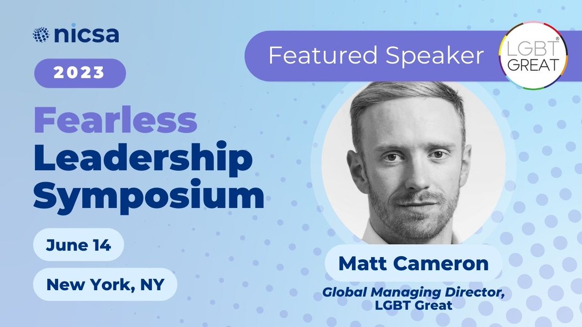 We are excited to have our FLS Industry Partner, @LGBTGreat's Global Managing Director, @MattJCam as a speaker at this year's event! Click here to learn more: ow.ly/LOqu50OmL7r