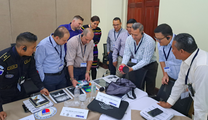 OEA_CICTE's tweet photo. During group exercises, participants were able to put into practice their knowledge of standard operation procedures and screening techniques to identify low technology threats @StateDeptPM #CICTE_AviationSecurityProgram @Guatemala_DGAC @PNNLab https://t.co/gF5cJUe29A