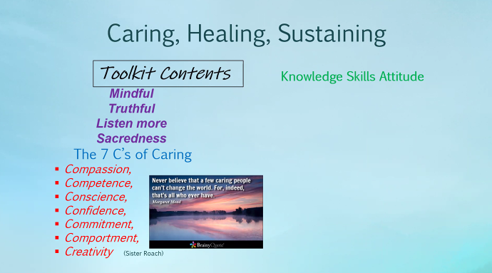 RNAO's tweet photo. "My purpose in this life is to be a nurse," says @PaulaManuel3 as she shares the 7 C's of caring:

➡️compassion
➡️competence
➡️conscience
➡️confidence
➡️commitment
➡️comportment
➡️creativity https://t.co/TKi2MZjKuM