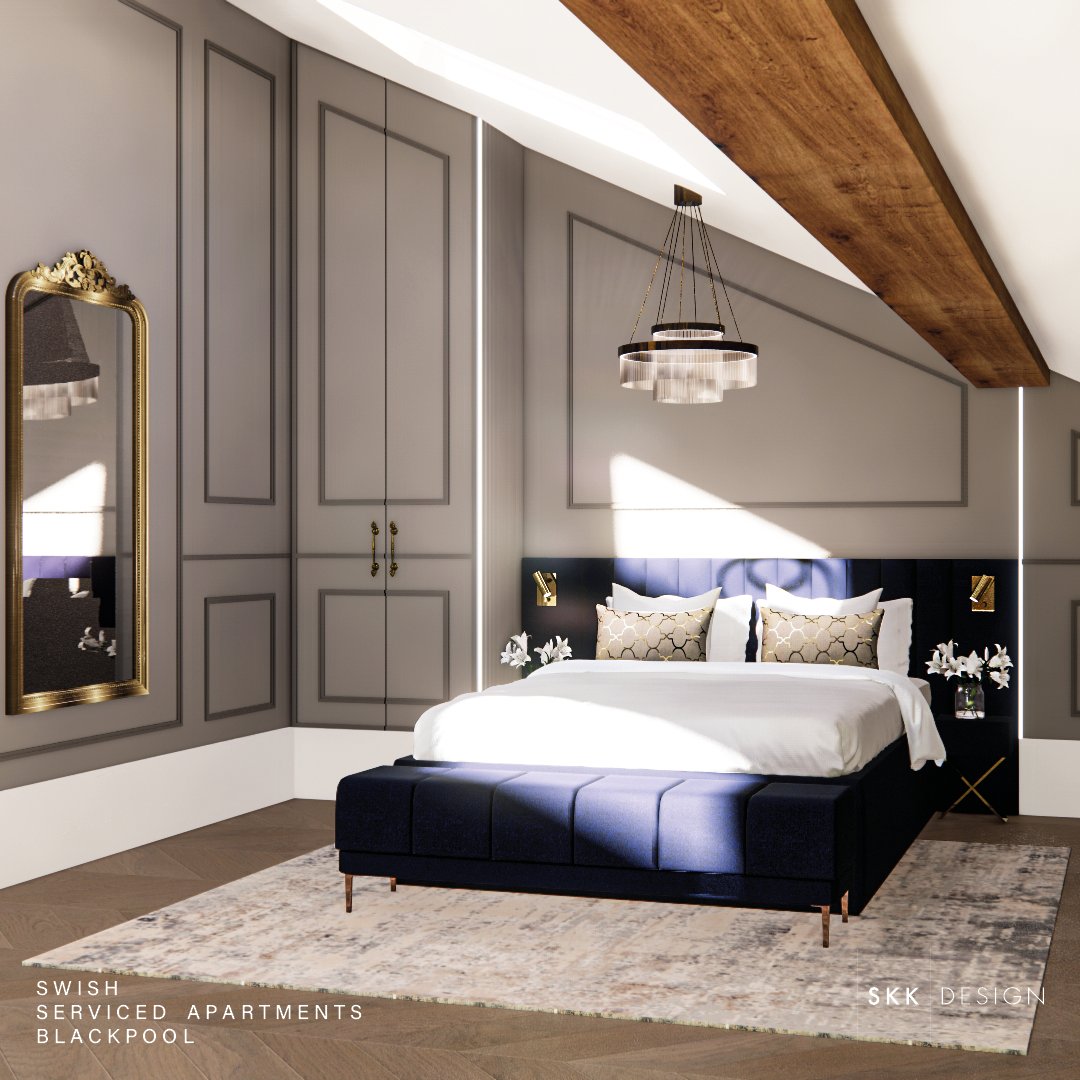 senkenkendesign's tweet photo. Introducing our newest client Swish, providing four fabulous boutique serviced apartments in the heart of Blackpool.

This is the first of four - the ‘Royal Enclosure’, an elegant, Parisian style luxurious apartment which we’ve combined with original features.
Opening soon… https://t.co/MjqeIekeO6