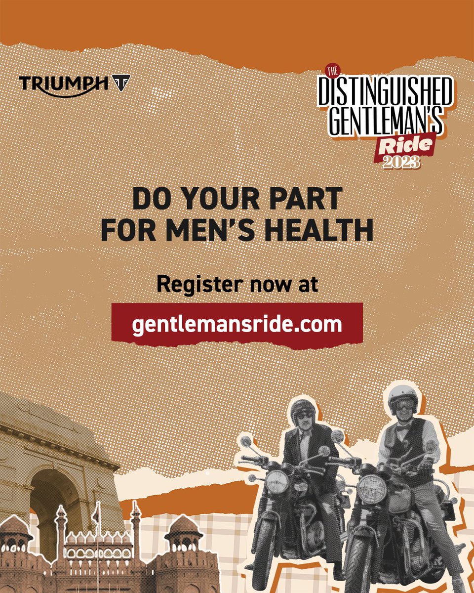 IndiaTriumph's tweet photo. There's a lesser-known type of cancer that affects men almost as much as Lung Cancer. Do you know what it is?

You're not in this ride alone.

#DGR2023 #DGRIndia2023 #TriumphDGR #NotRidingSolo #GentlemansRide https://t.co/Xl8GFaq8Uu