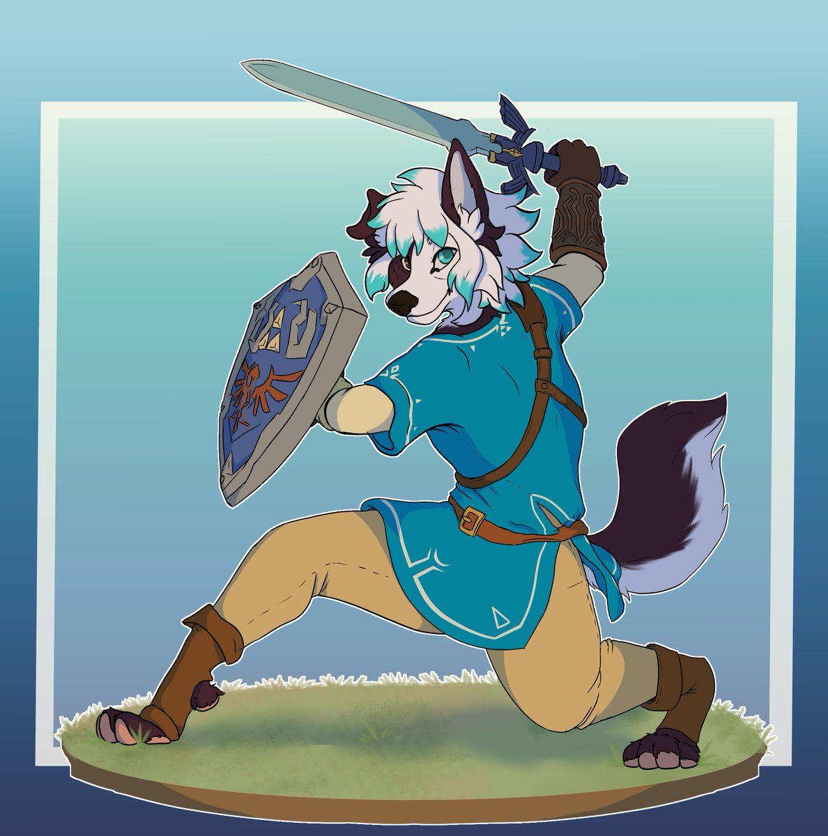 "Your Link Amiboo "
✨Collab YCH!✨
🏵Sketch and shade by my, line and color by @aracollie🏵
 3 SLOTS - 45€ 
Rules 
-Any gender
-Open to make some changes (changes on fluff, hair, tail, species changes)
-Big changes not allowed (no wings, no more arms...)
-No changes to the pose