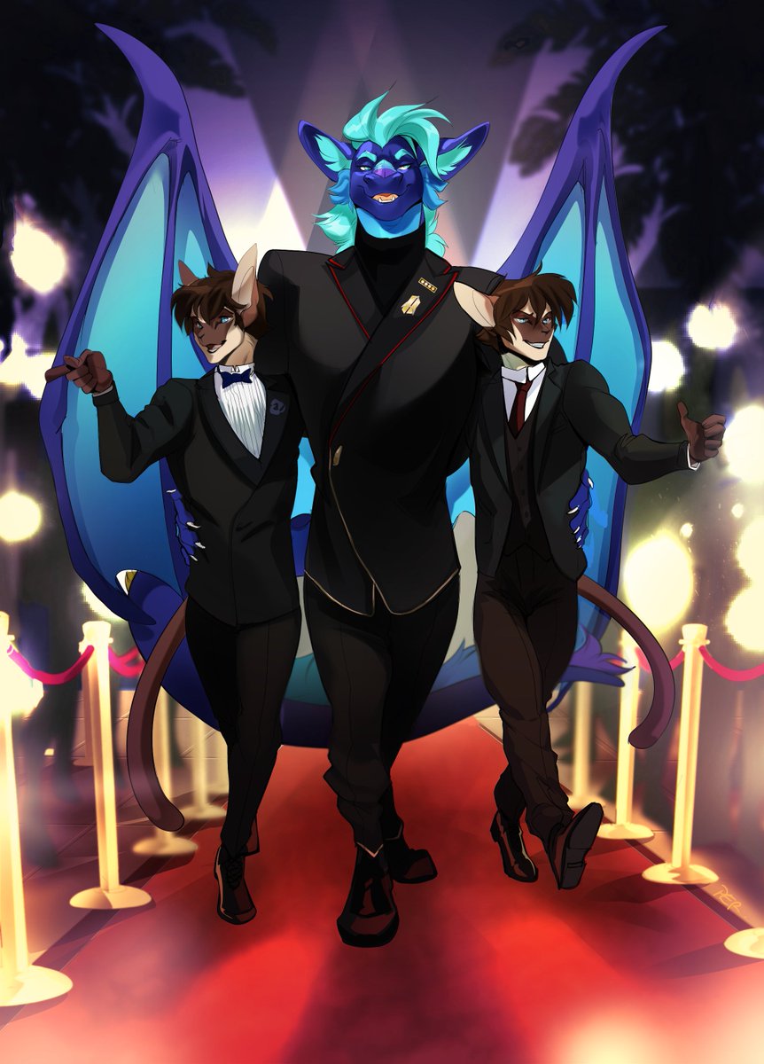 PapaDwaggy's tweet photo. [@Peritian] Red Carpet
So it's an exclusive red carpet event, who else do you think Eli would invite? Two rather dashing twins of course! They clean up very well indeed!

https://t.co/sOZSWwtxys

#Peritian #PapaDwaggy #scalie #furry #dragon https://t.co/AH23PoUSx3
