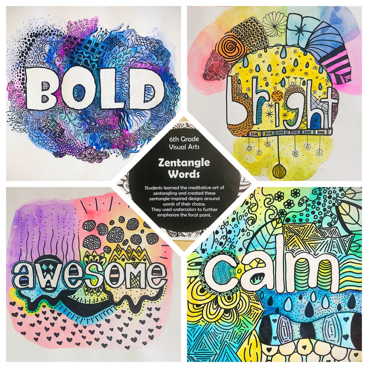 GanzVisualArt's tweet photo. 6th grade Zentangle-inspired Words! #davis6 #arted #artsed https://t.co/8dr7ecYYl1