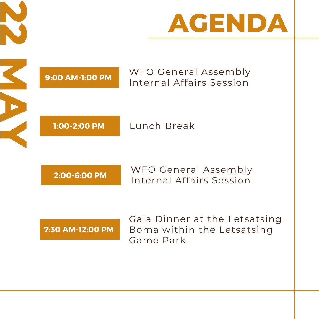 worldfarmersorg's tweet photo. ⚠️#WFOGA2022 Day 2️⃣  is about to begin!

Stay tuned &amp; live the event through our social media!
We will be posting on Twitter, Instagram &amp; Facebook in the run-up and throughout the #WFOGeneralAssembly.

@Saai_org @AFASA_agri @WRSAwild

#WFO2023 #WFO2023 #WFOGA https://t.co/4NkfWalr1D
