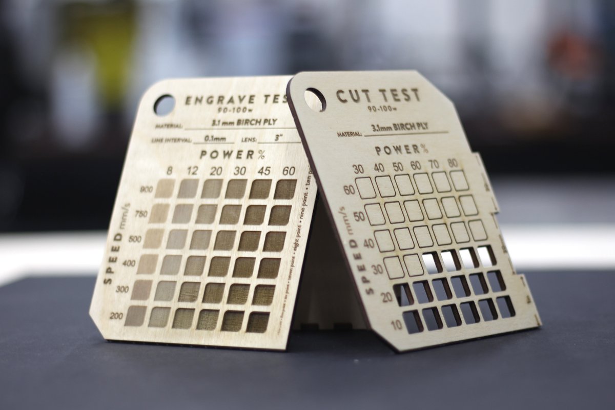rad_bench's tweet photo. Made some laser cutting &amp; engraving test cards for Lightburn. Files are up for free at https://t.co/3ZrZkcRTcc

#lasercut #lasercutting #lasercutter #laserengraving #laserengraved #laserengraver #lightburn #lightburnsoftware #calibration https://t.co/ipF6RKvSwc