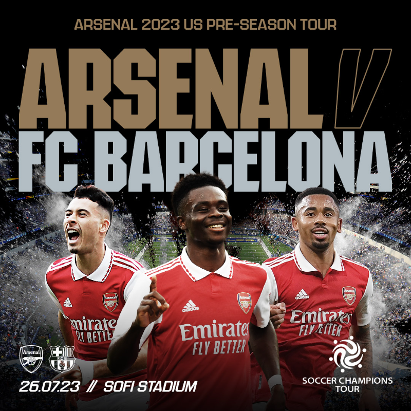 Arsenal's tweet photo. 🆚 Arsenal v FC Barcelona
🏟 @SoFiStadium
🗓 Wednesday, July 26. 

More info 👇