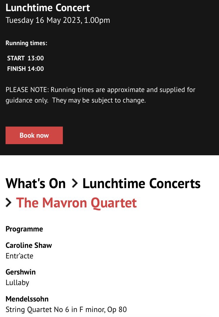 The Mavron Quartet (@mavronquartet) on Twitter photo This Tuesday 16th May we’ll be returning to <a href="/stdavidshall/">St David's Hall</a> main stage for an hour long lunchtime recital! 🎵
There’s some cracking pieces in the programme… 🎉🎼🎻🎻🎻🎻
#livemusic #stringquartet
#tuesdaylunchtime This Tuesday 16th May we’ll be returning to <a href="/stdavidshall/">St David's Hall</a> main stage for an hour long lunchtime recital! 🎵
There’s some cracking pieces in the programme… 🎉🎼🎻🎻🎻🎻
#livemusic #stringquartet
#tuesdaylunchtime