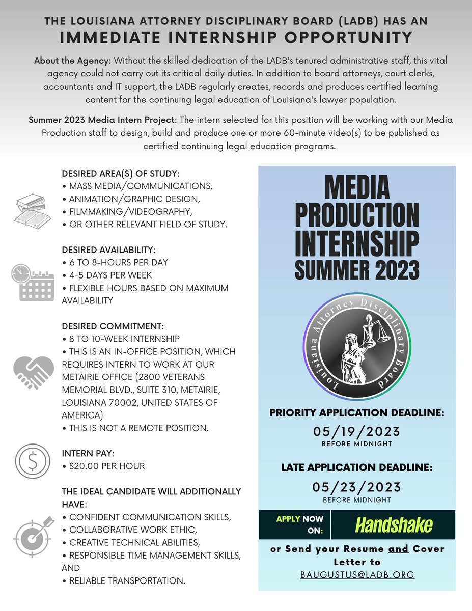 Creatively inclined major students: The LADB is looking for applicants for their PAID summer internship program! If you are in need of an opportunity to build within your industry while earning funds and establishing great connections, this could be the opportunity for you!
