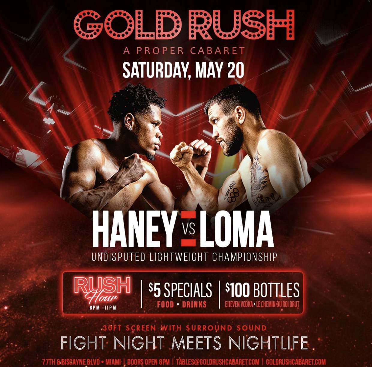 Gold Rush Cabaret on X: It's time to see who's the real champ in the ring!  #DevinHaney 🆚 #VasiliyLomachenko are about to go head-to-head for the  undisputed lightweight title! 🏆🥊 Catch all
