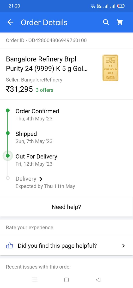 vuddagiriphani's tweet photo. #Flipkart very sorry to say this. An order booked on 04.05.23 still not yet delivered where it even crossed expected delivery date of 11.05.23. Strange thing is even customer care team doesn't know more than mobile app and simply bluffing customers. Buying with #Flipkart think https://t.co/B9WZjJkCu0