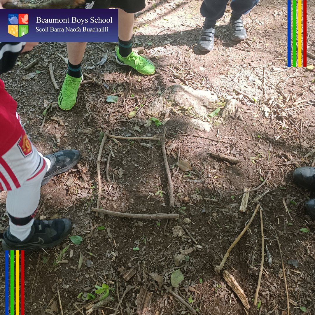BeaumontBNS's tweet photo. Mr Coakley's and Mr Rahmoune's classes were delighted to make use of the sunny weather to get out for a maths trail today making shapes in the forest and measuring the park. #mathstrail #outdooreducation https://t.co/3qyDMrGO1f