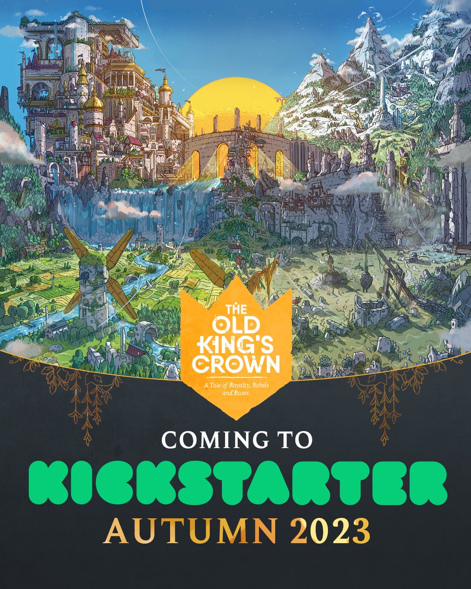 We’re delighted to announce The Old King’s Crown will be coming to Kickstarter in autumn 2023. 

The game is bigger, wilder &amp; now feature complete, and we can’t wait to share it with you all.

Read all about it and the amazing folks that helped in the 🧵and links below!