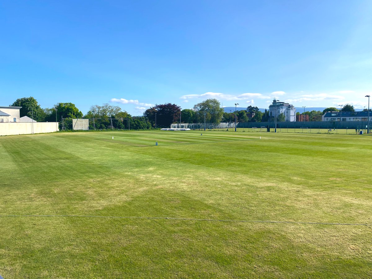 What an unbelievable effort from Dale & his @GMByChoice to have the ground looking so good after just 3 weeks work. Both YM and Irish cricket are very lucky to have you Dale! Come and watch the 1XI in action from 12pm tomorrow Vs @LeinsterCC in the Leinster Senior Cup!