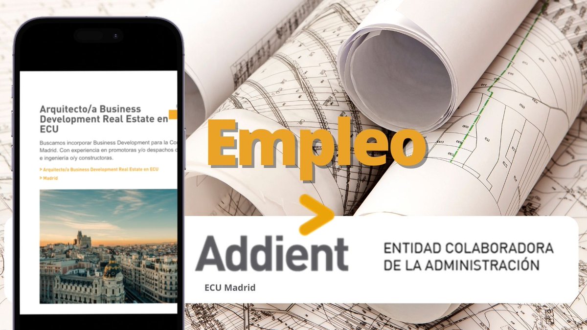 #empleo
En Addient, #ECU #Madrid, buscamos #arquitecto /a para incorporar #businessdevelopment  en #realestate para Comunidad de Madrid. ¿Tienes experiencia en promotoras y constructoras? Nos gustaría conocerte! Lee más👉🏼bit.ly/BusinessDevelo…