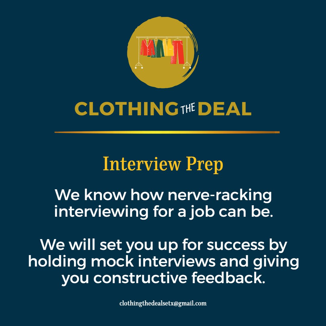 Have an interview coming up?
We can get you prepped and ready.
.
#clothingthedeal #clothingthedealsetx #repurposeworkclothes #restartingyourcareer #careergoals #dressforsuccessgoal  #dresswithpurpose #jobgoals