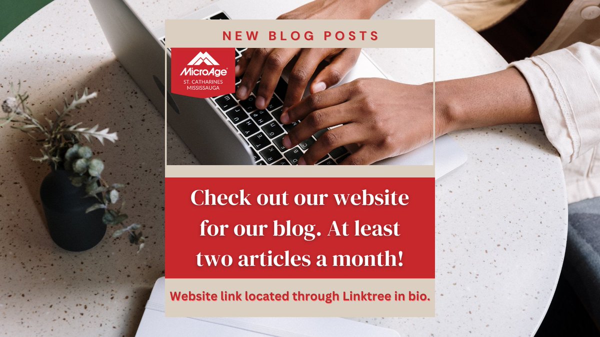 MicroageTech's tweet image. Check out our websites new blog section today! 
microage.ca/mts/