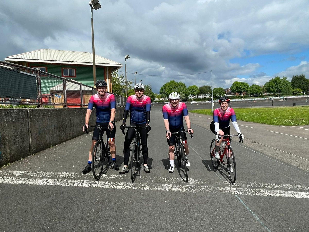 CureLeukaemia's tweet photo. In under a month's time, @EmmaDW321 and @cerihjonescymru from @CRGHaem will take on the incredible challenge of cycling London 2 Paris💪
They recently tested their legs on the Welsh Maindy track ahead of the ride. 

Donate now 👉 https://t.co/GqT0vzV0xB 

#InternationalNursesDay https://t.co/Ks4srcvWcd