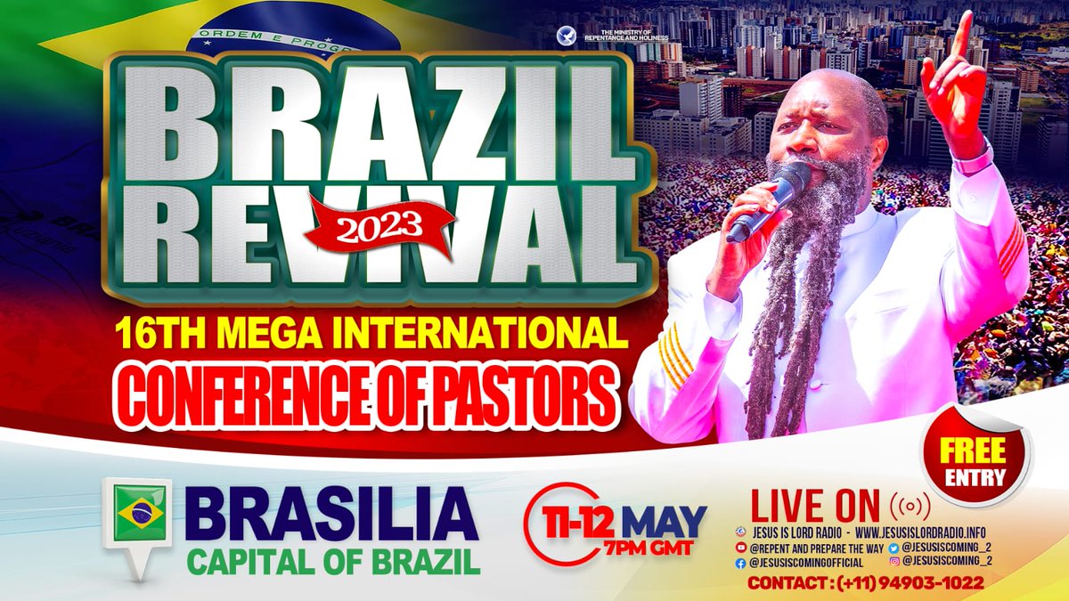 DcLitunda's tweet photo. Welcome all to Day 2 of The #BrazilWordFest

Theme: Restoring  The Eternal Gospel of JESUS back to The Pulpit of YAHWEH. https://t.co/apALzHa3Mi